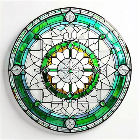 Premium Photo Circular Stained Glass Window On White Wall