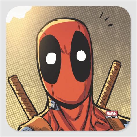 Deadpool Shocked Closeup Square Sticker Zazzle Deadpool Art Deadpool And Spiderman