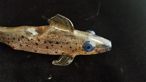 Glass Fish Pipe Color Changing Unique Sculpted Glass Art