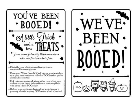 Two Halloween Bookmarks With The Words Youve Been Booed And Weve Been Booed