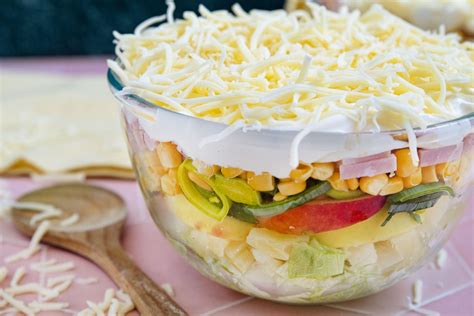Einfacher Schichtsalat Mit Eisbergsalat Rezept Eatde