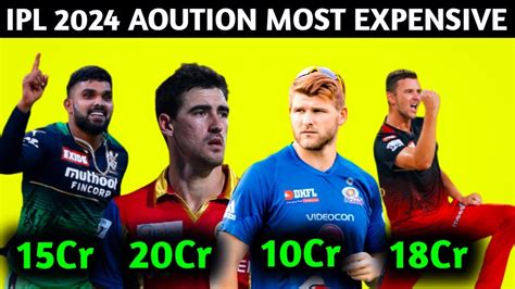 Ipl 2024 Mini Aoution Most Expensive Players Ipl 2024 Aoution