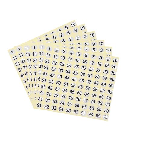 Kkewar Number Stickers,30 Sheets 1-100 Number Stickers Decorative Pasters Arabic Numer Decals ...