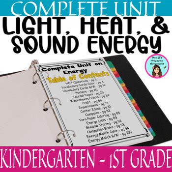 Light Heat Sound Energy Complete Unit Differentiated Tpt