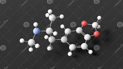 Molécula Mdma Estructura Molecular éxtasis Bola Y Stick 3d Modelo