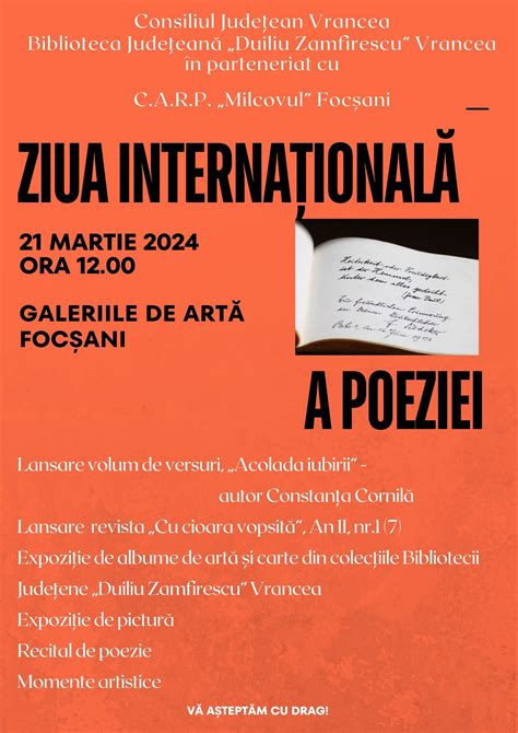 Cum Va Fi Marcat Ziua Interna Ional A Poeziei La Biblioteca