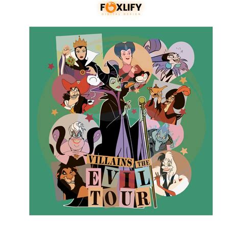 Disney Villains The Evil Tour Svg Villain Characters Svg Cricut File