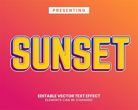 Premium Vector Sunset Style Modern Editable Text Effect With Vibrant