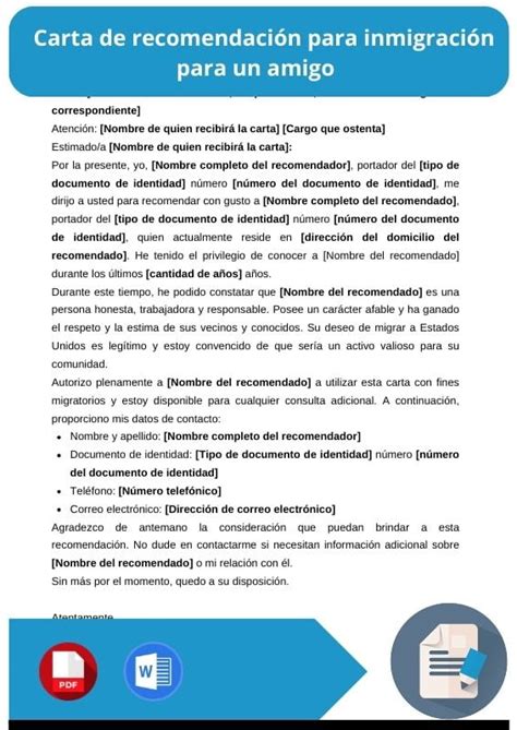 Carta De Recomendaci N Para Inmigraci N En Ingl S