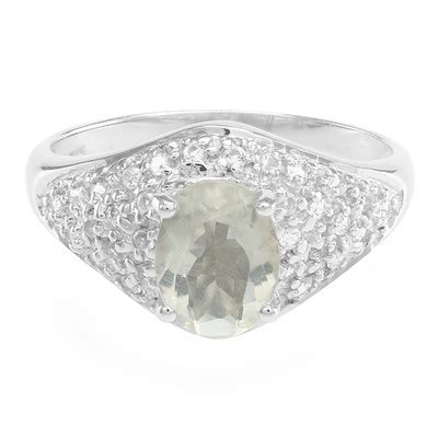 Madagaskar Orthoklas Weißer Topas Sterling Ring 1 99ct