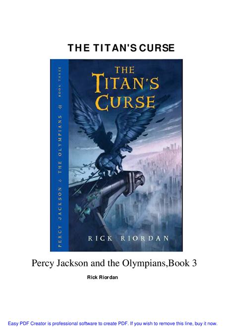 Rick Riordan The Titans Curse Book Three T H E T I T Ans Curse Percy