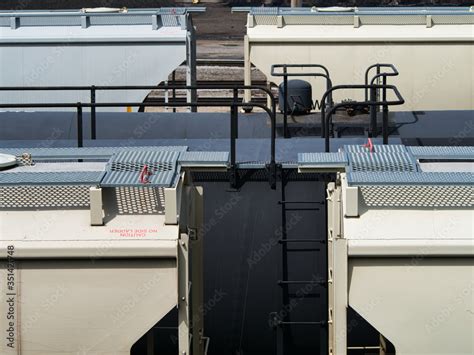 Railroad hopper cars detail Stock Photo | Adobe Stock