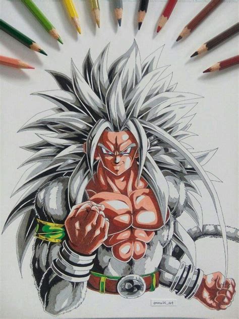 Ssj5 Goku Drawing Colored Pencils Dragonballz Amino