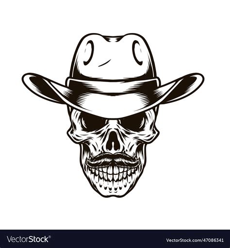 Cowboy hat and skull Royalty Free Vector Image