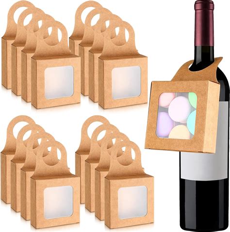 Amazon Count Kraft Paper Wine Bottle Box With Window Hanging