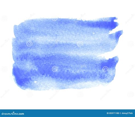 Tache Bleue D Aquarelle D Isolement Sur Le Fond Blanc Photo Stock