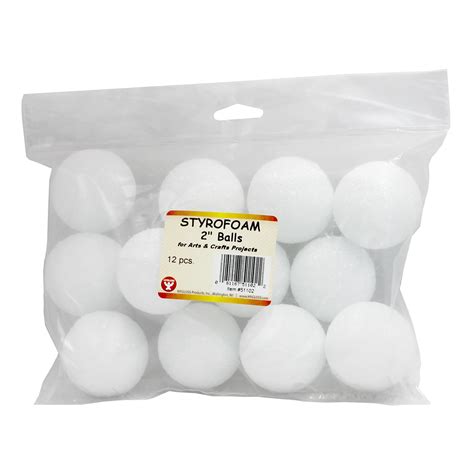 Hygloss Ed Prod Styrofoam Balls 2 12 Per Pack 4 Packs Total