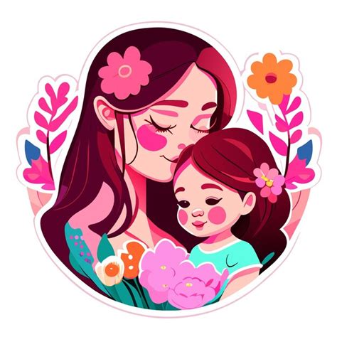 Premium Vector Mom And Daughter Love Background For Mothers Day