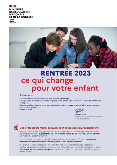 Rentr E Ce Qui Change Pour Votre Enfant Coll Ge Pierre Belon