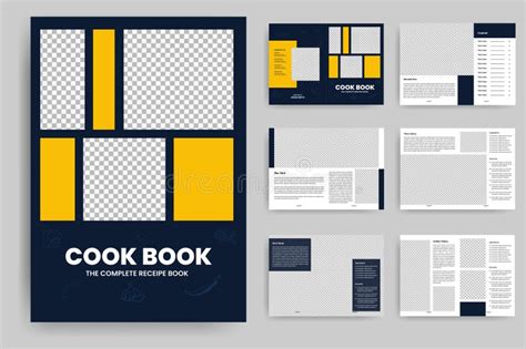 Recipe Book Brochure Template Or Cookbook Magazine Layout Design Stock