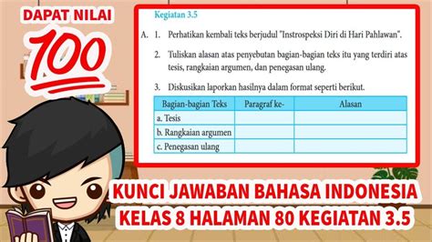 Soal And Kunci Jawaban Bahasa Indonesia Kelas 8 Smp Halaman 80 Teks