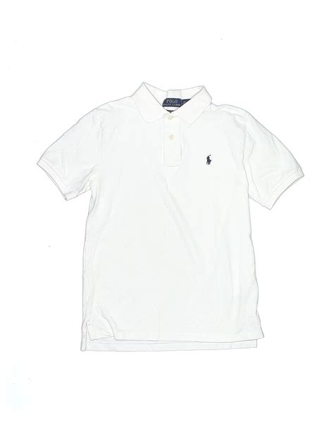 Polo By Ralph Lauren 100 Cotton Solid White Short Sleeve Polo Size L