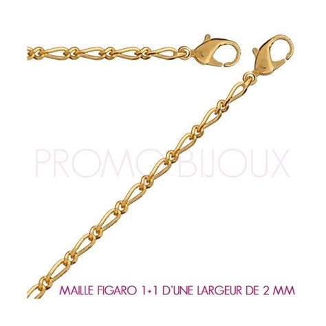 Chaîne Plaqué Or Maille Figaro 1 1 Largeur de Maille 2 Mm 40 Cm 93500