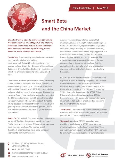 PDF Smart Beta And The China Marketchinapostglobal Products