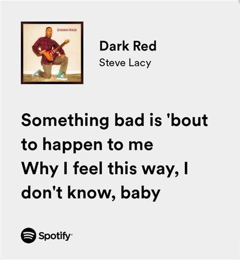 Steve Lacy Lyrics Dark Red In