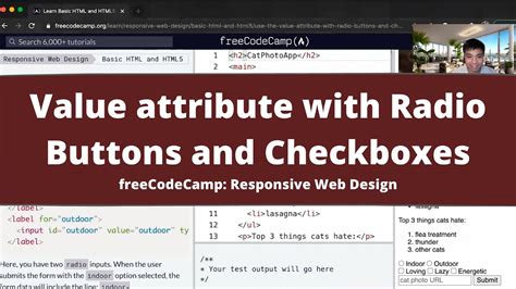 Use The Value Attribute With Radio Buttons And Checkboxes Basic HTML