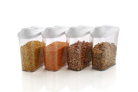 Plastic Square Cereal Dispenser Easy Flow Storage Jar 750 Mlx6 Pcs Set At Rs 149 Set In Rajkot