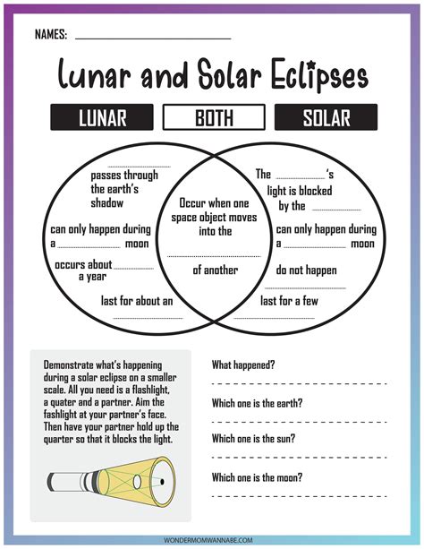 Solar Eclipse | Worksheet | Education.com - Worksheets Library