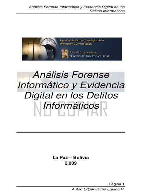 Analisis Forense Informatico Y Evidencia Digital En Los Delitos Informaticos Descargar Gratis