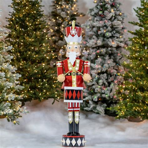 Large Iron Christmas Nutcracker "George" with Drum & LED Lights