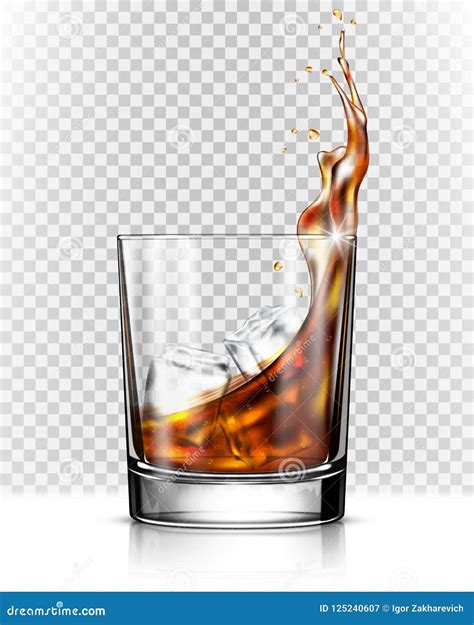 Whiskey Splash Out Of Glass Stock Vector Illustration Of Glossy Cube