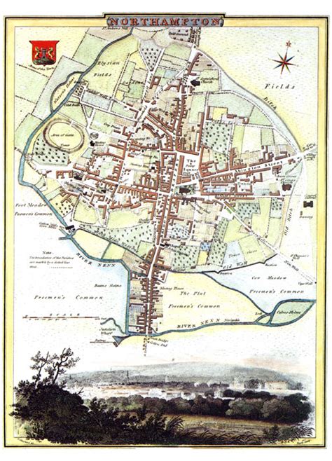 Northampton In 1808 By Cole And Roper Old Maps Of Northamptonshire