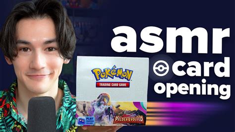 Asmr Pokemon Card Opening Paldea Evolved Booster Box {crinkle Sounds Card Shuffling