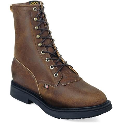 Justin Work Double Comfort Lacer Western Work Boot Jwk760