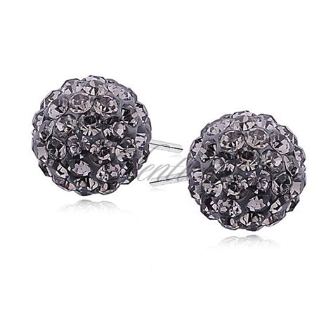 Kolczyki kulki 10mm czarny diament Black Diamond Biżuteria srebrna