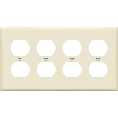 Enerlites Duplex Receptacle Outlet Wall Plate Standard Size 4 Gang 8824 La Light Almond