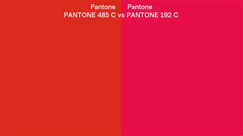 Pantone 485 C Vs Pantone 192 C Side By Side Comparison