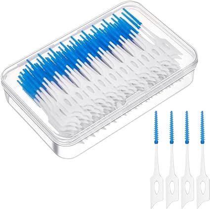 Opopark 200 Pieces Dual Use Interdental Brushes Silicone Dental Picks