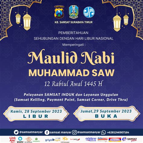 Pengumuman Hari Libur Nasional Maulid Nabi Muhammad Saw Samsat Manyar