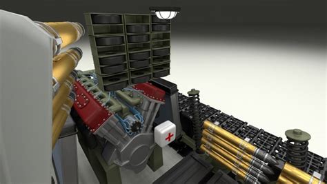 soviet t-34 interior engine 3d obj