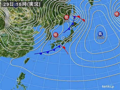 過去の実況天気図2022年11月29日 日本気象協会 Tenkijp