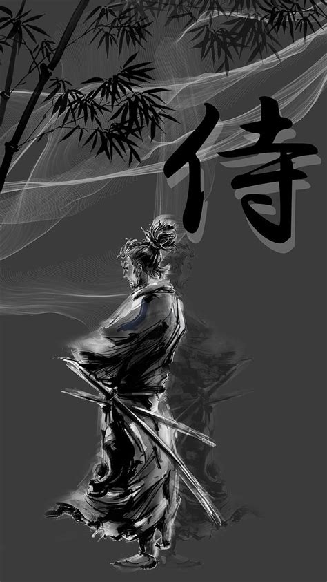 Samurai, black, white, HD phone wallpaper | Samurai wallpaper, Anime ...