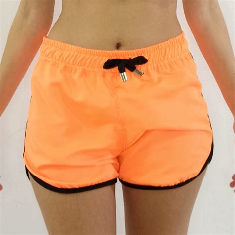 Short Tactel Laranja Liso Feminino Elo Produtos Especiais