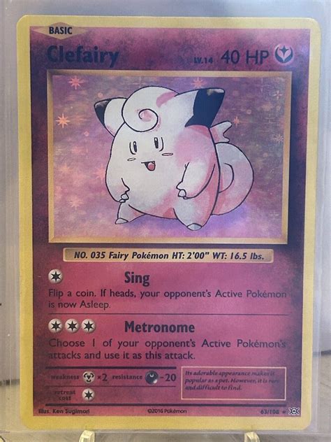 Pokémon Tcg Clefairy Xy Evolutions 63108 Holo Holo Rare Nm Never Play