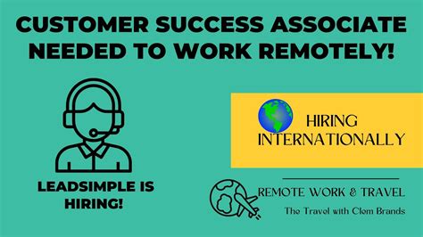 Customer Success Associate Needed To Work Remotelyinternational Work