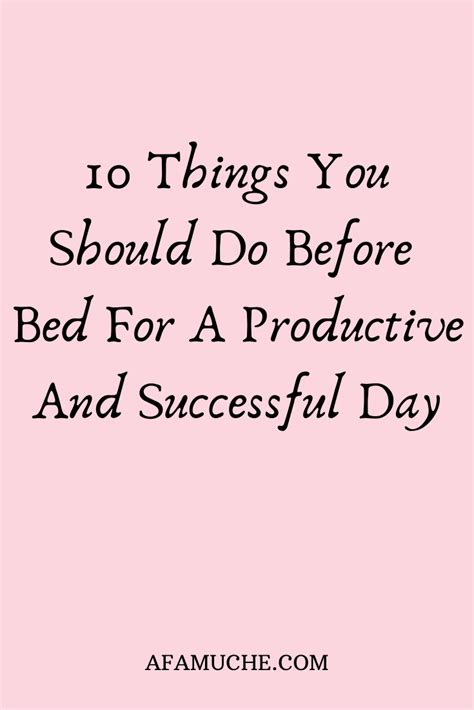 10 Things To Do Every Night Before Bed Artofit